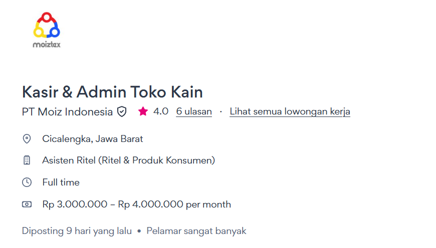 Gaji 4 Juta! PT Moiz Bandung Adakan Loker Buat Lulusan SMA SMK 2 image 27
