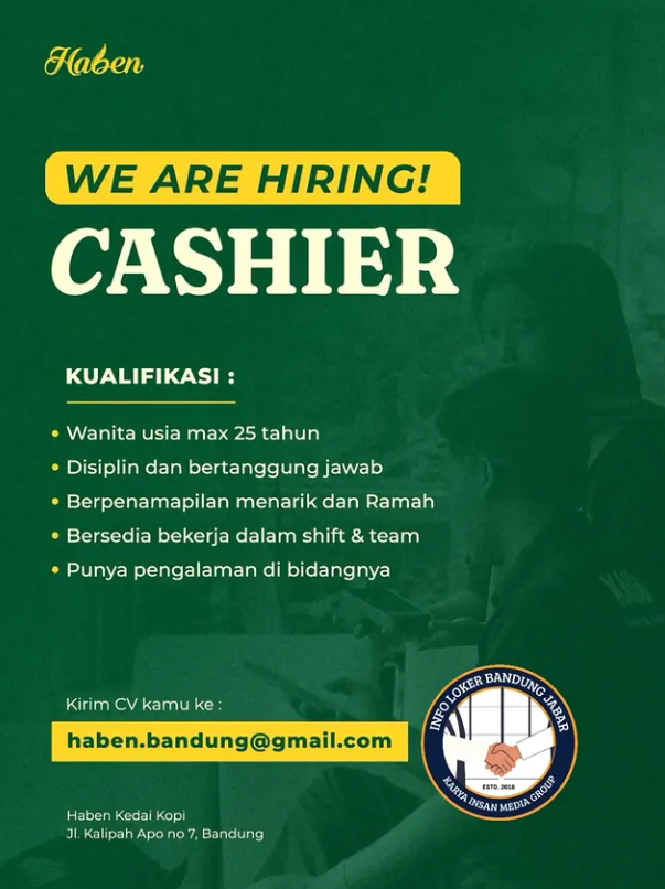 Info Kasir! Haben Kedai Kopi Bandung Buka Loker Terbaru, Ini Syaratnya 2 image 29