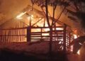 Diduga Akibat Buang Puntung Rokok Sembarangan, Pabrik Cobek Kayu Ludes Terbakar
