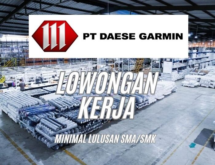 Gaji Rp5,5 Juta! PT Daese Garmin Bandung Buka Loker Buat Lulusan SMA SMK