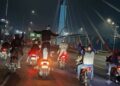 Viral, Puluhan Geng Motor Bersenjata Tajam Konvoi di Fly Over Pasupati Bandung