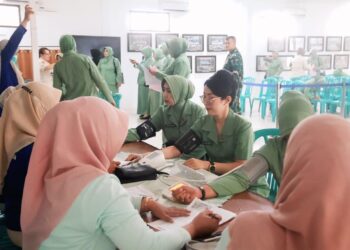 Persit Kodim 0612 Tasikmalaya Gempur 350 Anggota Dengan Pemeriksaan Kesehatan Masal Lawan Kanker