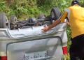 Mobil Avanza Silver Terbalik di Tanjakan Leuwikeris, Wisatawan Pangandaran Alami Blackout di Depan Mata