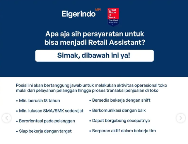 Buat Lulusan SMA SMK! Eigerindo Buka Loker Teranyar, Ini Link Daftarnya 2 image 10