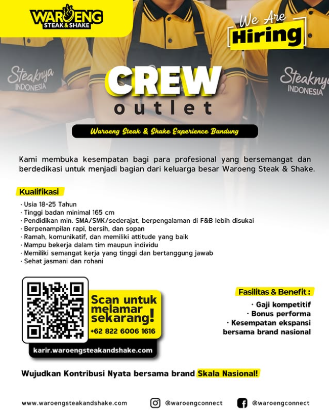 Waroeng Steak and Shake Bandung Buka Loker Crew Outlet Buat Lulusan SMA SMK 2 image 25
