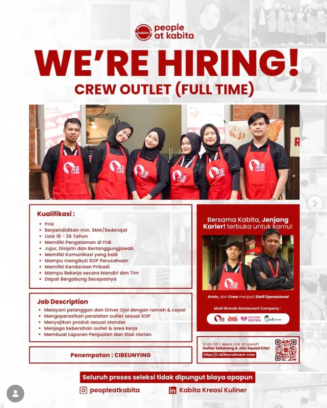 Kabita Group Bandung Buka Loker Crew Outlet Buat Lulusan SMA SMK 2 image 27